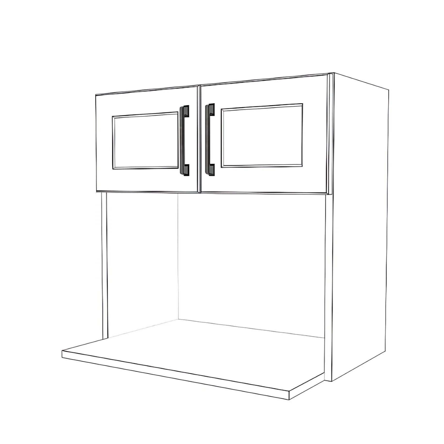 24" Wide x 24" High Microwave Cabinet - Painted Doors