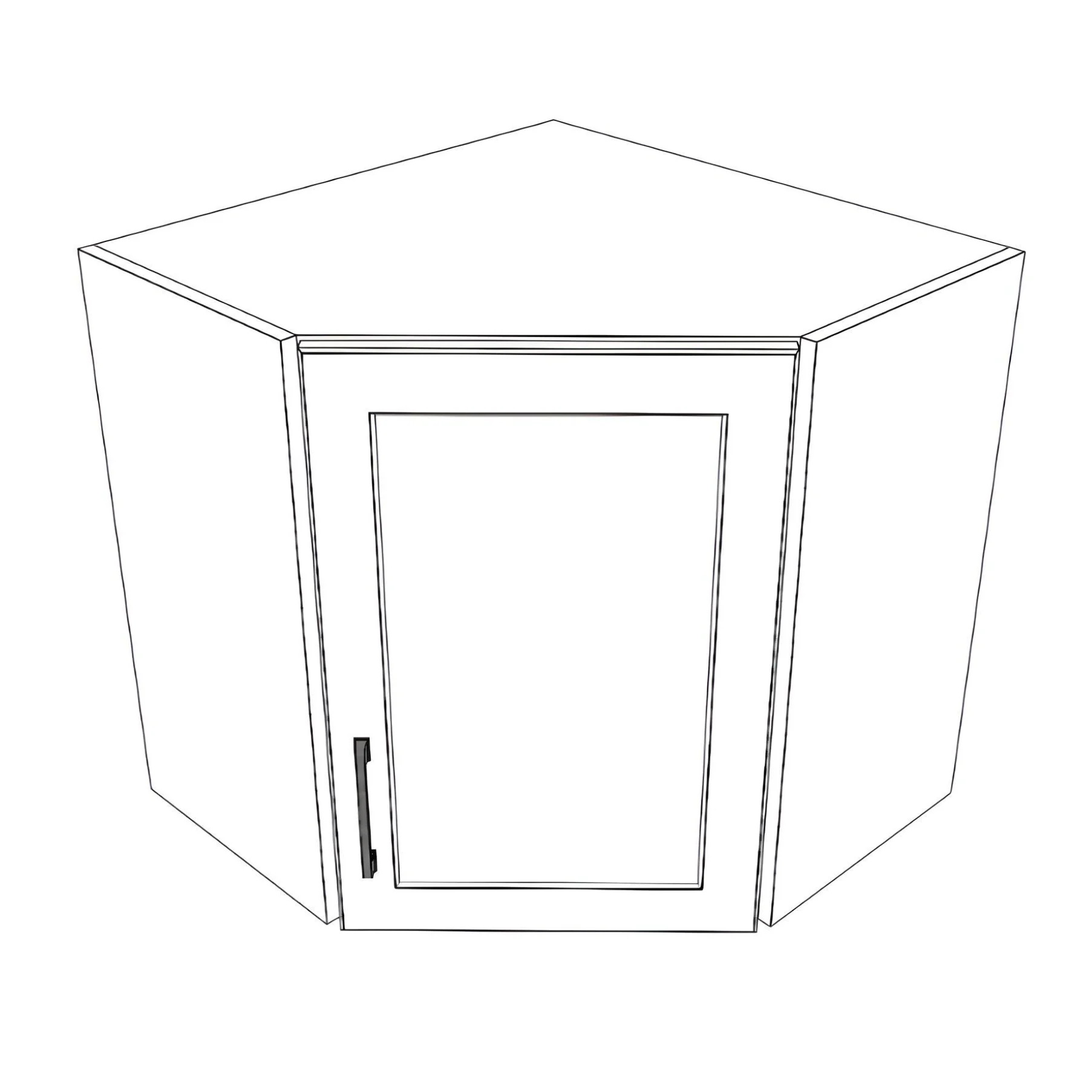 24x24" Wide x 24" High Corner Wall Cabinet - Thermofoil Doors - Image 3