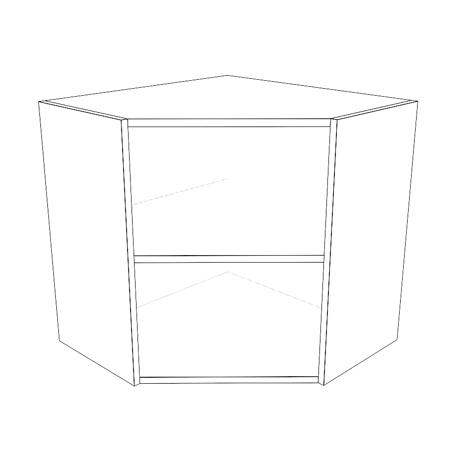 24x24" Wide x 24" High Corner Wall Cabinet - Thermofoil Doors - Image 4