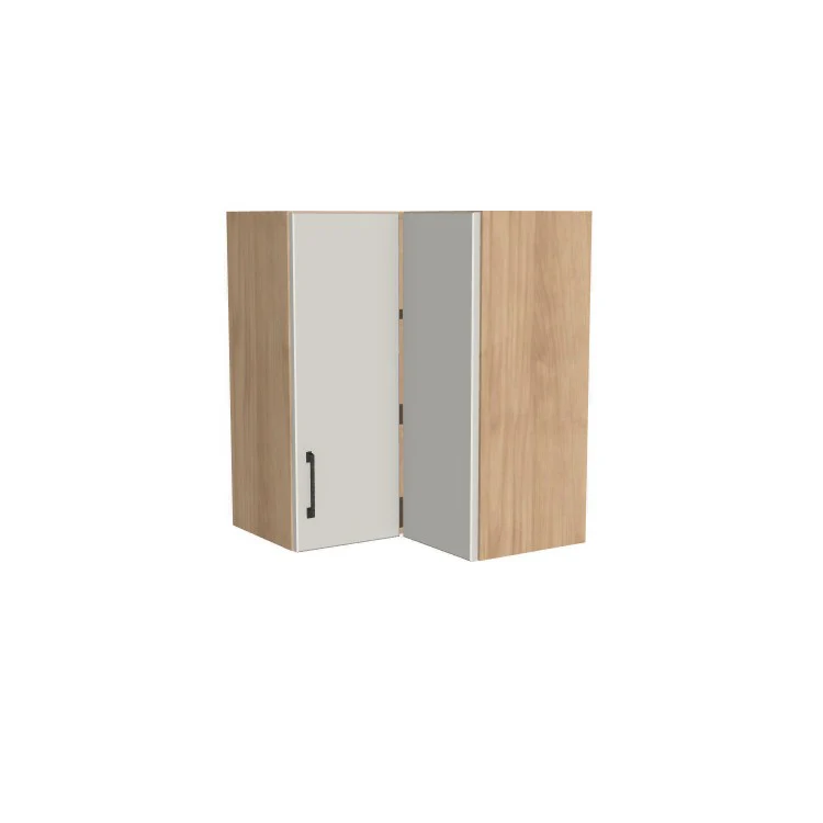 24x24" Wide x 30" High Corner Wall Cabinet - (Hardrock Maple Melamine Boxes - Flat Panel Doors)