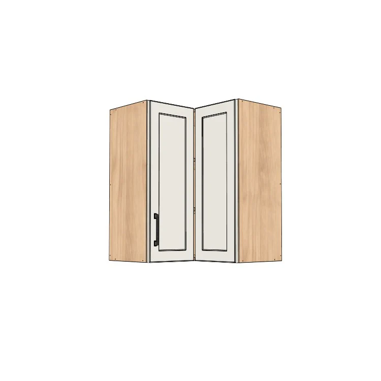 24x24" Wide x 30" High Corner Wall Cabinet - (Hardrock Maple Melamine Boxes - Thermofoil Doors)
