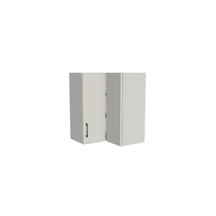 24x24" Wide x 30" High Corner Wall Cabinet - (White Melamine Boxes - Flat Panel Doors)