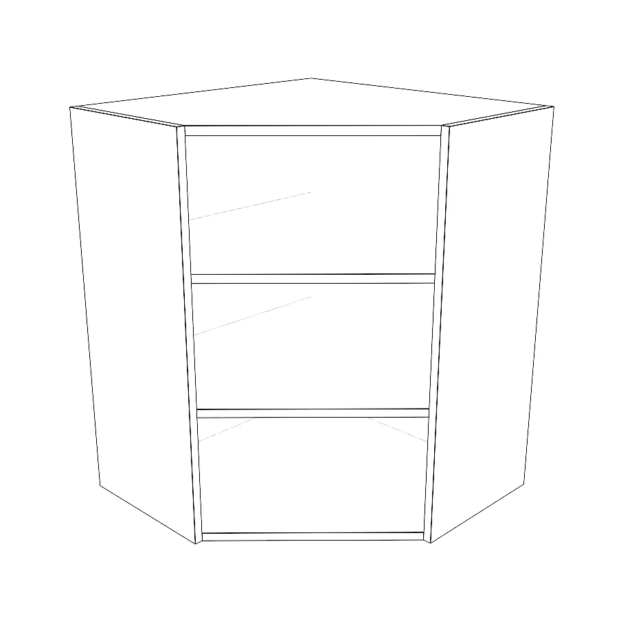 24x24" Wide x 30" High Corner Wall Cabinet - Thermofoil Doors - Image 4