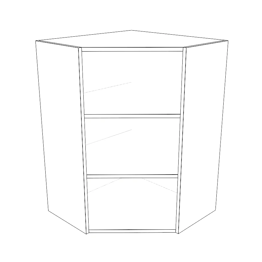 24x24" Wide x 34" High Corner Wall Cabinet - Thermofoil Doors - Image 4