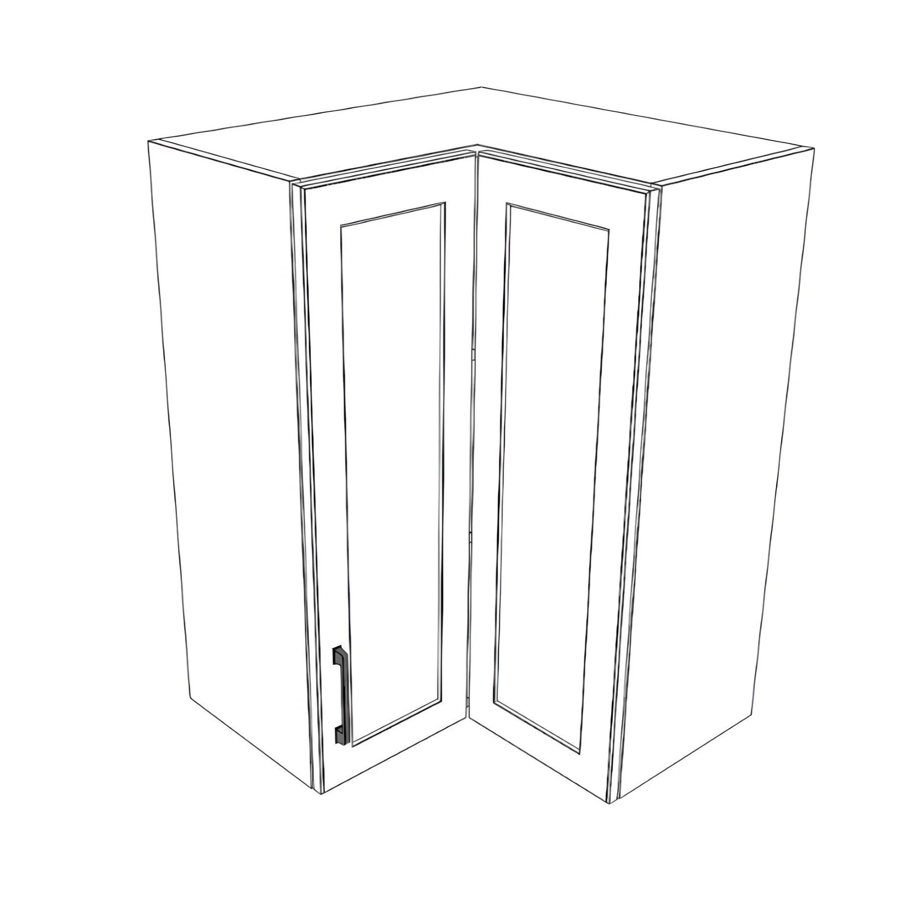 24x24" Wide x 34" High Corner Wall Cabinet - Painted Doors