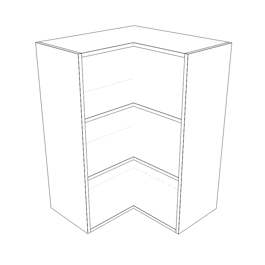 24x24" Wide x 34" High Corner Wall Cabinet - Painted Doors - Image 2
