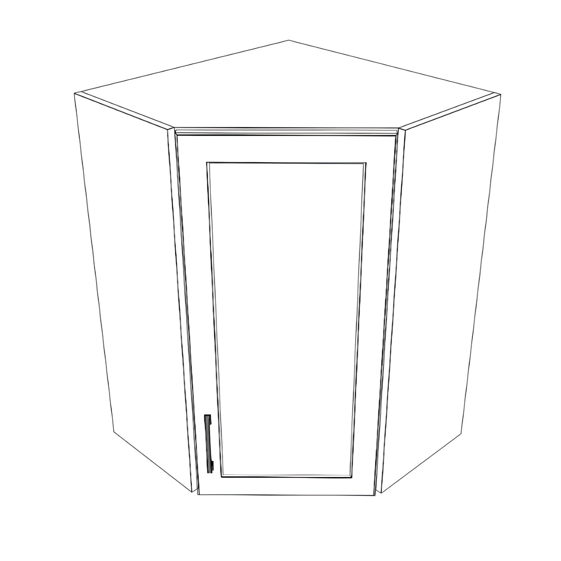 24x24" Wide x 34" High Corner Wall Cabinet - Painted Doors - Image 3