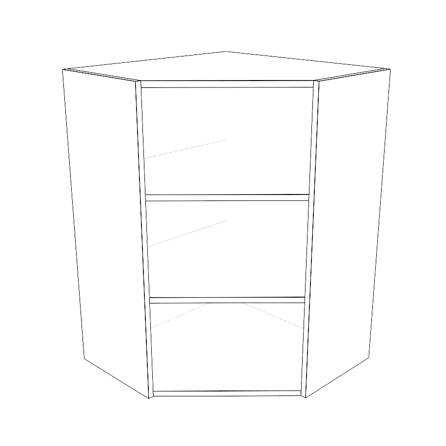 24x24" Wide x 34" High Corner Wall Cabinet - Painted Doors - Image 4