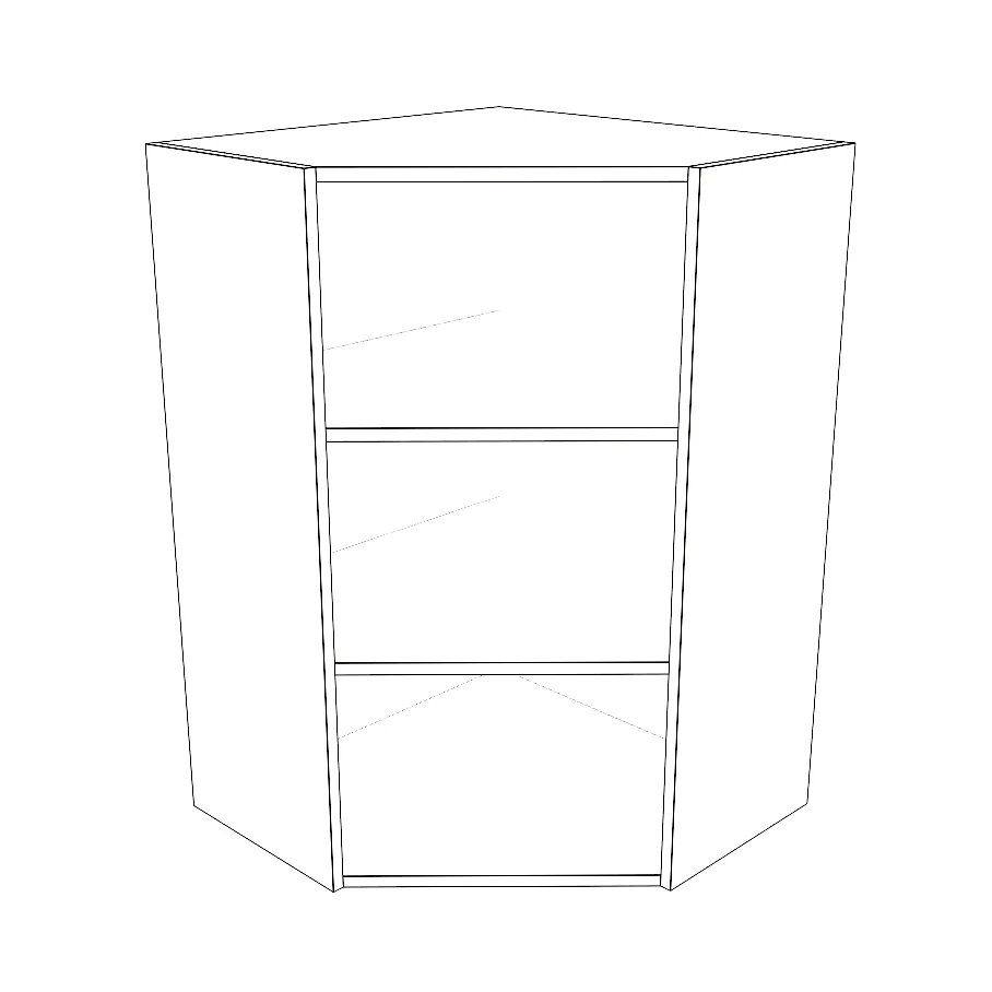 24x24" Wide x 36" High Corner Wall Cabinet - Thermofoil Doors - Image 4
