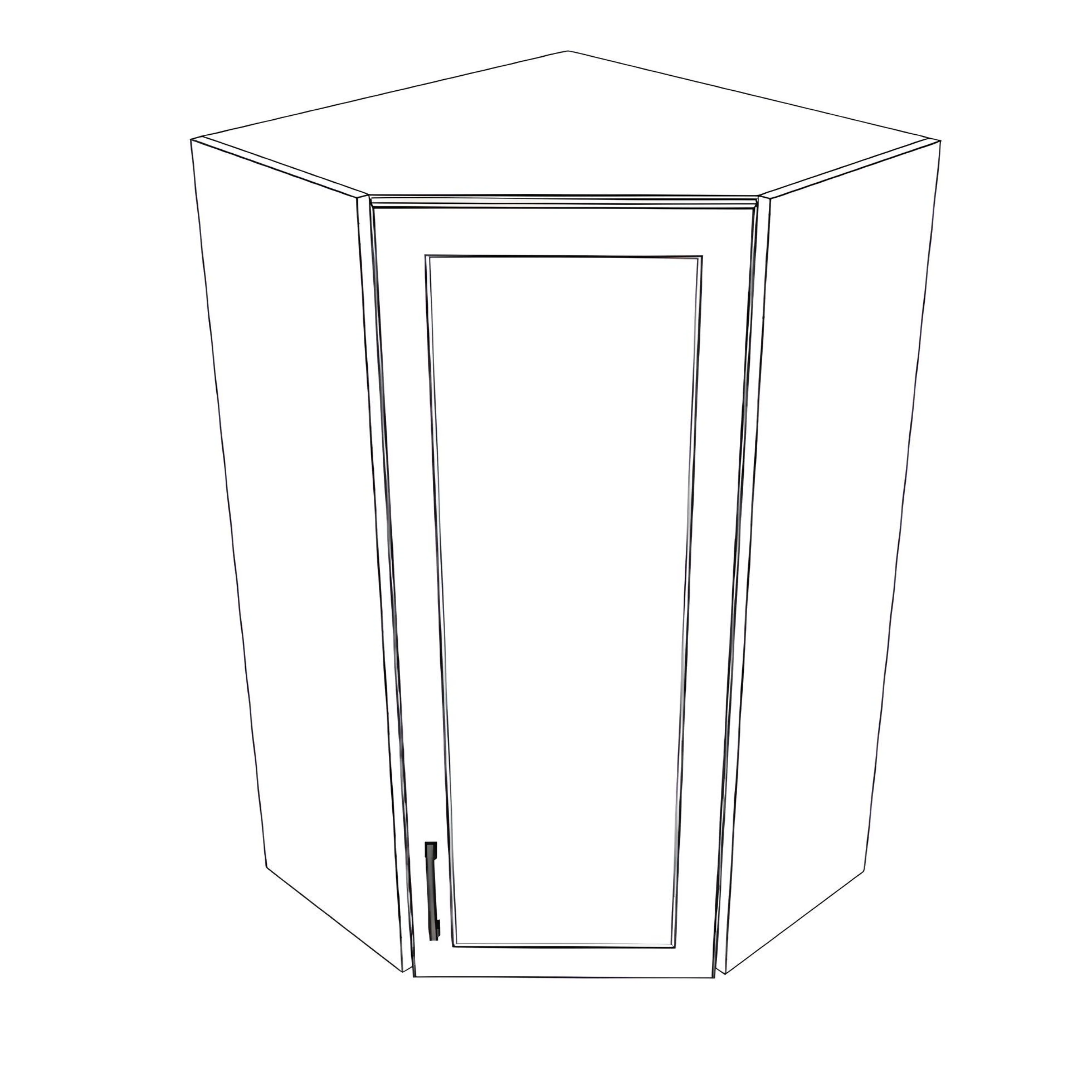 24x24" Wide x 42" High Corner Wall Cabinet - Thermofoil Doors - Image 3
