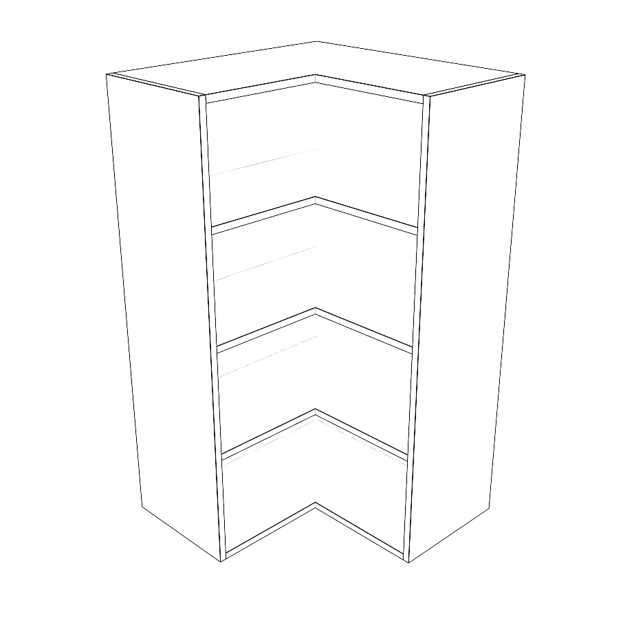 24x24" Wide x 42" High Corner Wall Cabinet - Painted Doors - Image 2