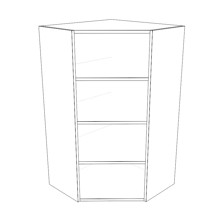 24x24" Wide x 42" High Corner Wall Cabinet - Painted Doors - Image 4