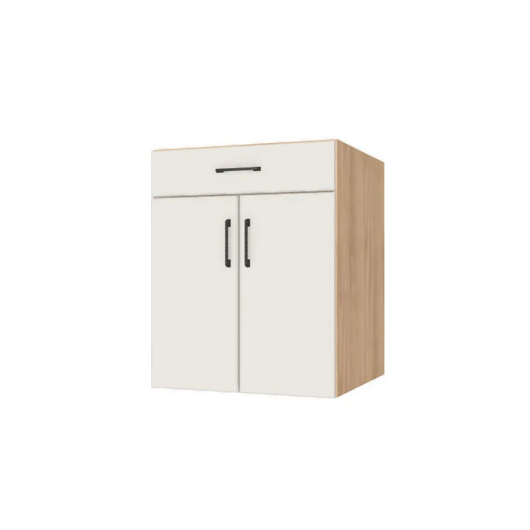 25" Wide Base Cabinet With Drawer On Top - (Hardrock Maple Melamine Boxes - Flat Panel Doors)
