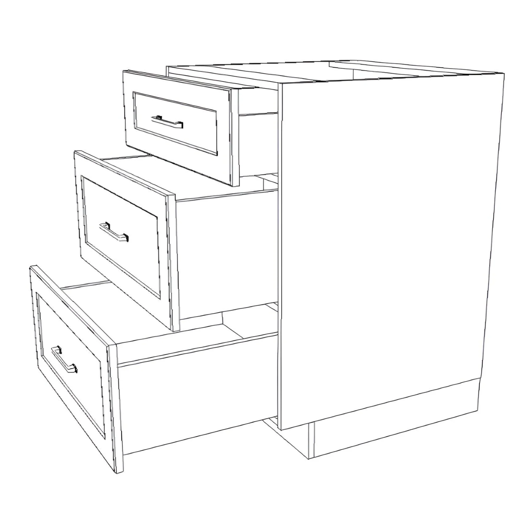25" Wide Drawer Cabinet - Thermofoil Doors - Image 6