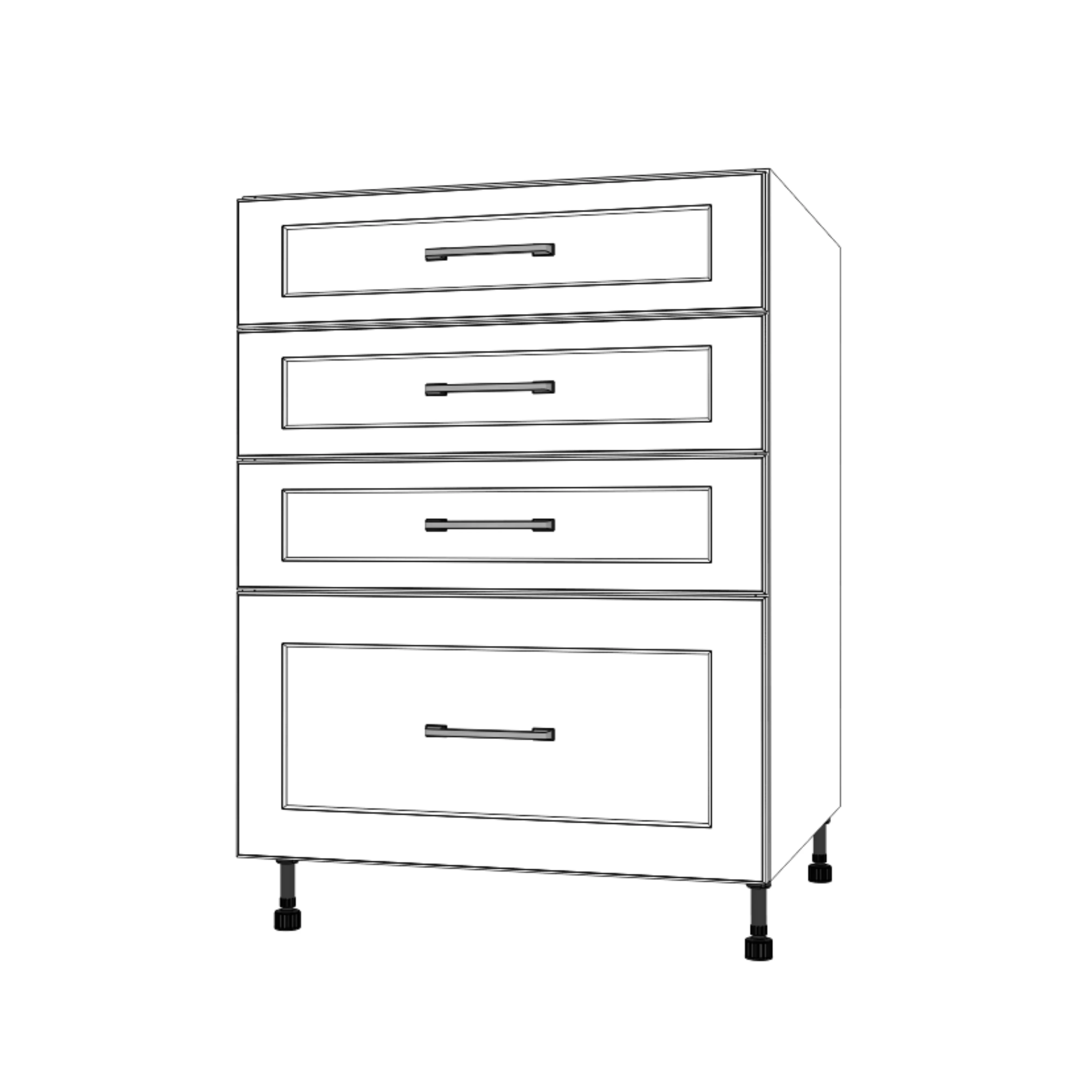 25" Wide Drawer Cabinet - Painted Doors - Image 2
