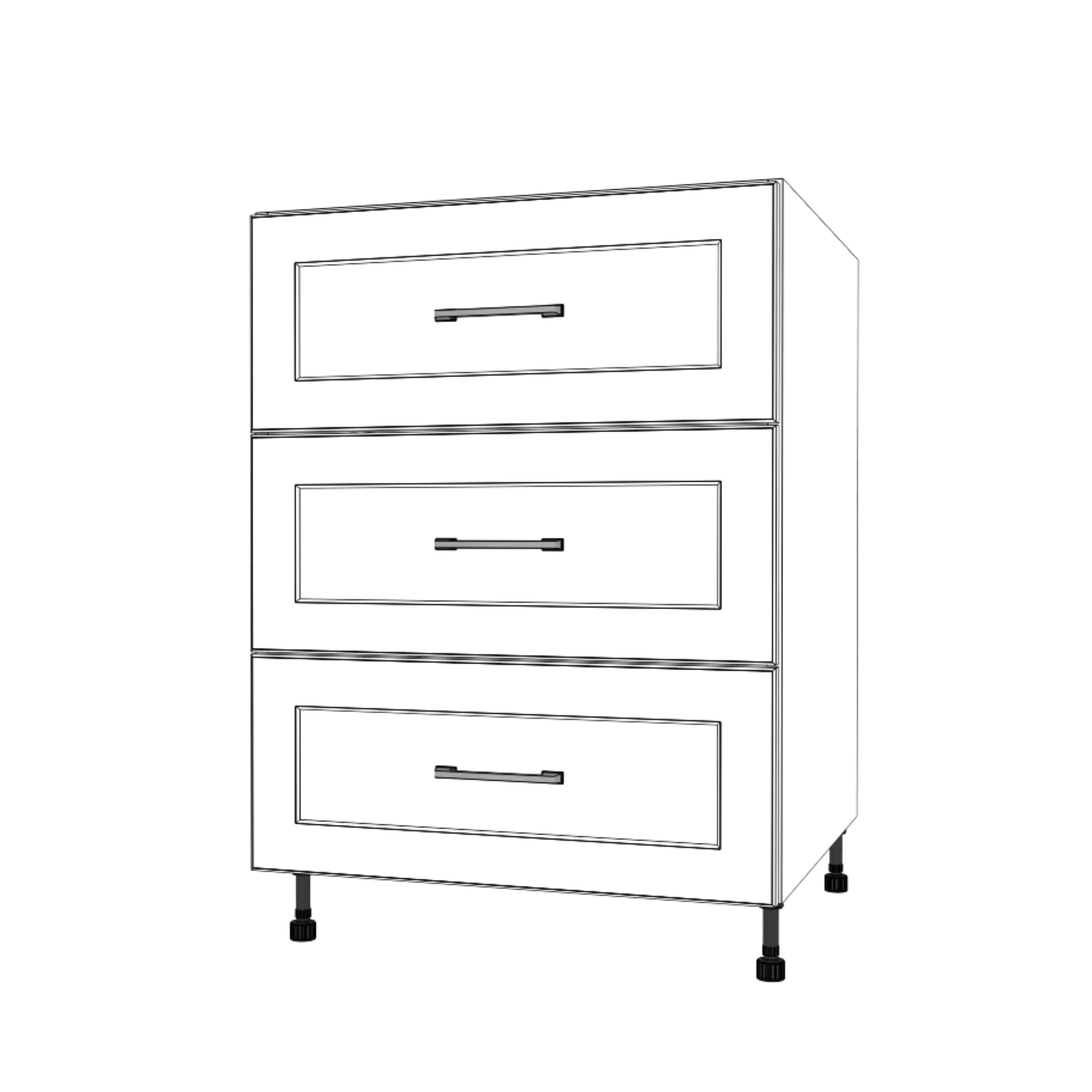25" Wide Drawer Cabinet - Painted Doors - Image 4