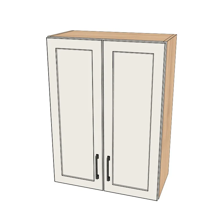 25" Wide x 34" High Wall Cabinet - (Hardrock Maple Melamine Boxes - Painted Doors)