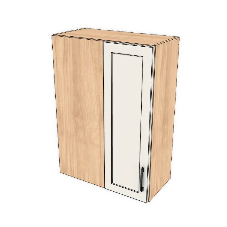 26" Wide 36" High Blind Corner Wall Cabinet - Door on Right/Left Side - (Hardrock Maple Melamine Boxes - Thermofoil Doors)