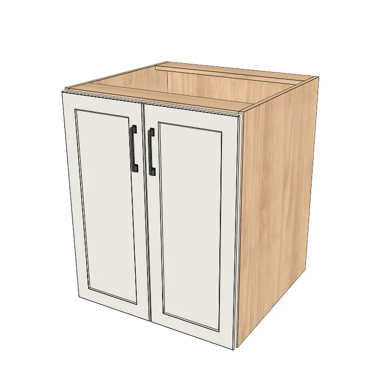 26" Wide Base Cabinet - (Hardrock Maple Melamine Boxes - Thermofoil Doors)