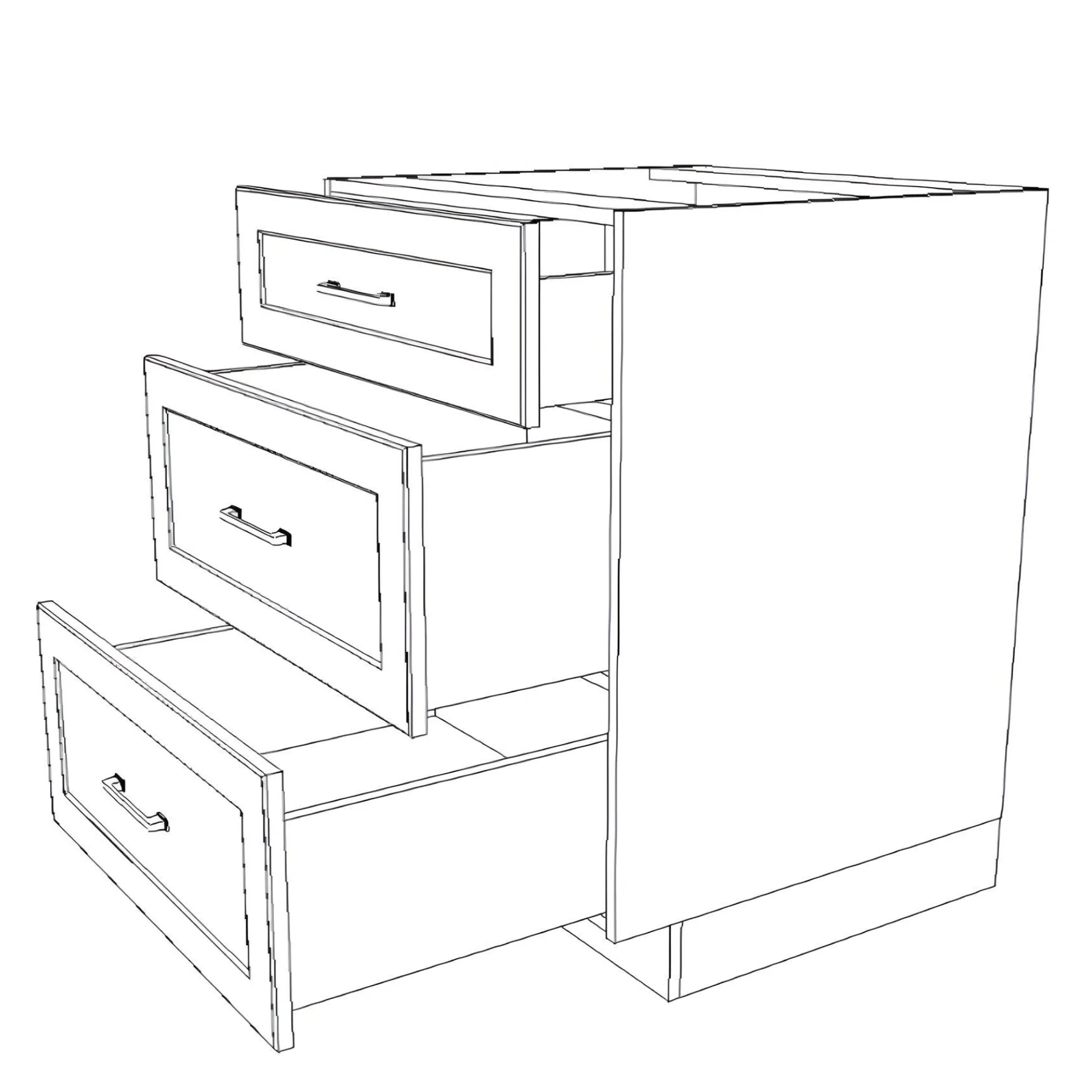 26" Wide Drawer Cabinet - Thermofoil Doors - Image 6