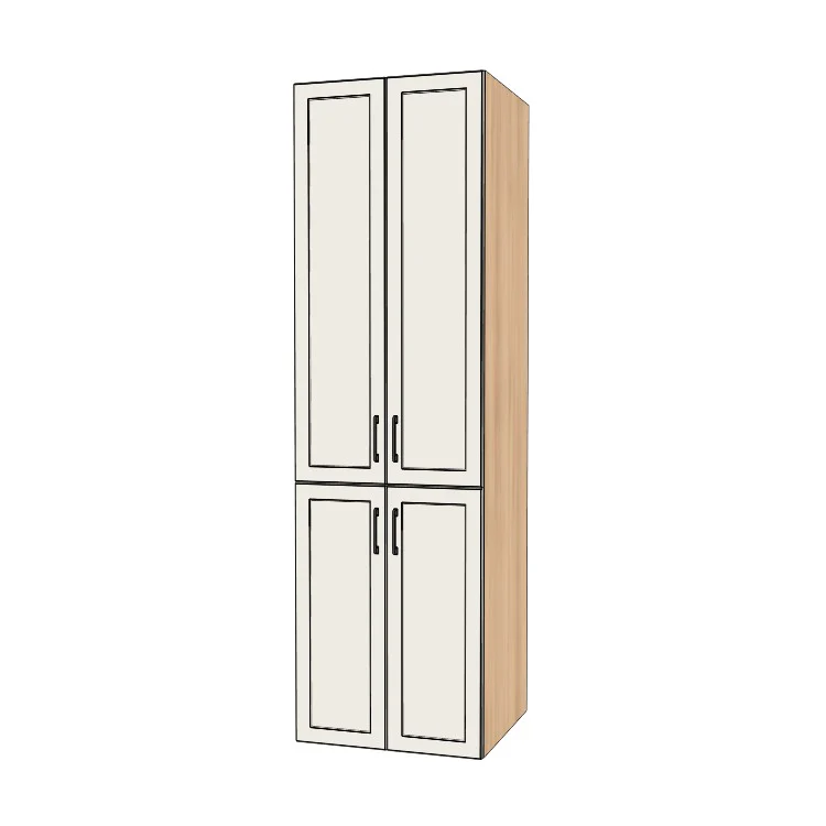 26" Wide Tall Pantry Cabinet - (Hardrock Maple Melamine Boxes - Thermofoil Doors) 24 D