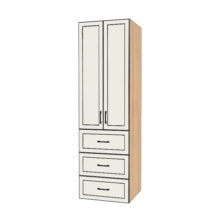 26" Wide Tall Pantry Cabinet with Drawer - (Ply Wood Boxes - Thermofoil Doors) 24 D