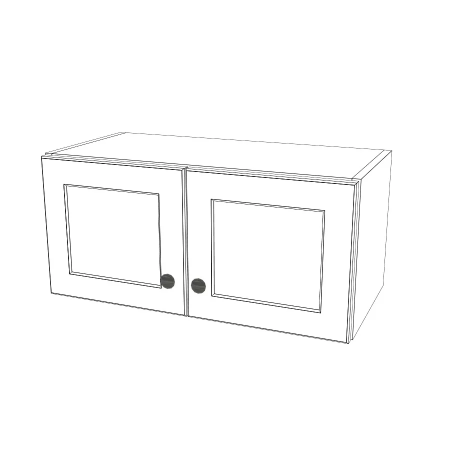 26" Wide x 12" High Wall Cabinet - (White Melamine Cabinets - Thermofoil Doors)