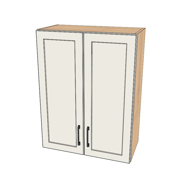 26" Wide x 34" High Wall Cabinet - (Hardrock Maple Melamine Boxes - Thermofoil Doors)