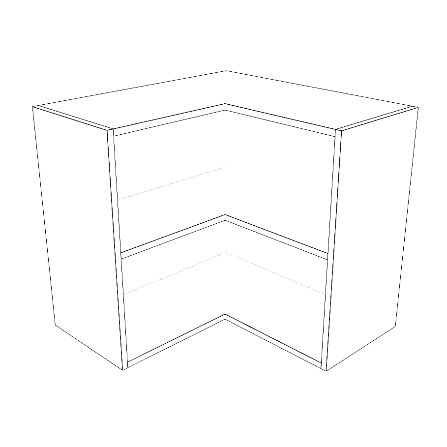 26x26" Wide x 24" High Corner Wall Cabinet - Thermofoil Doors - Image 2