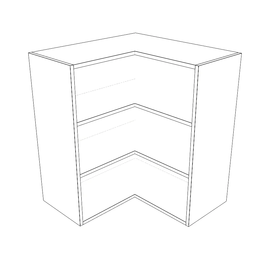 26x26" Wide x 30" High Corner Wall Cabinet - Painted Doors - Image 2