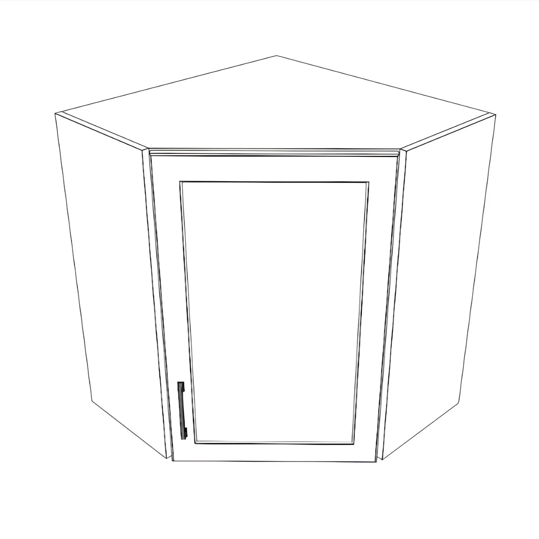 26x26" Wide x 30" High Corner Wall Cabinet - Painted Doors - Image 3