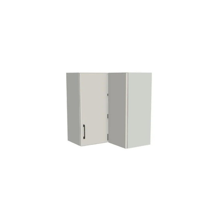 26x26" Wide x 30" High Corner Wall Cabinet - (White Melamine Boxes - Flat Panel Doors)