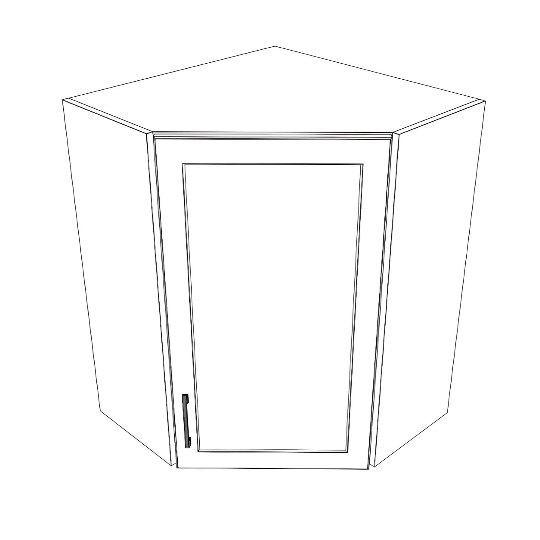 26x26" Wide x 34" High Corner Wall Cabinet - Thermofoil Doors - Image 3