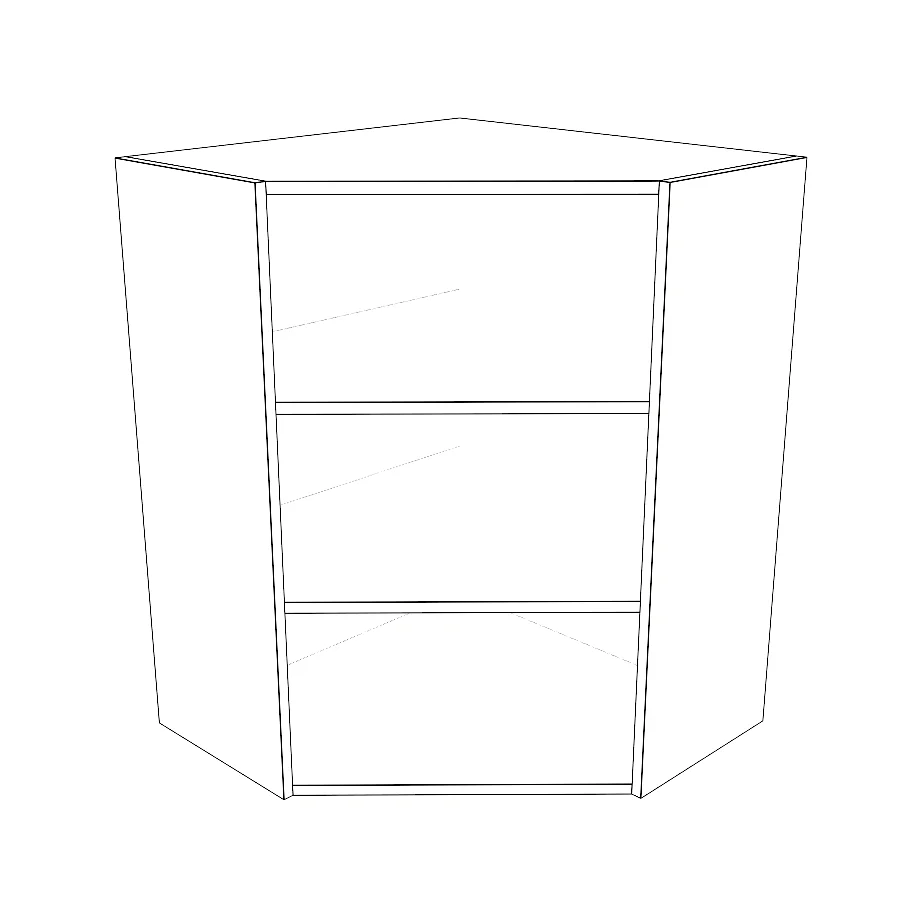 26x26" Wide x 34" High Corner Wall Cabinet - Thermofoil Doors - Image 4