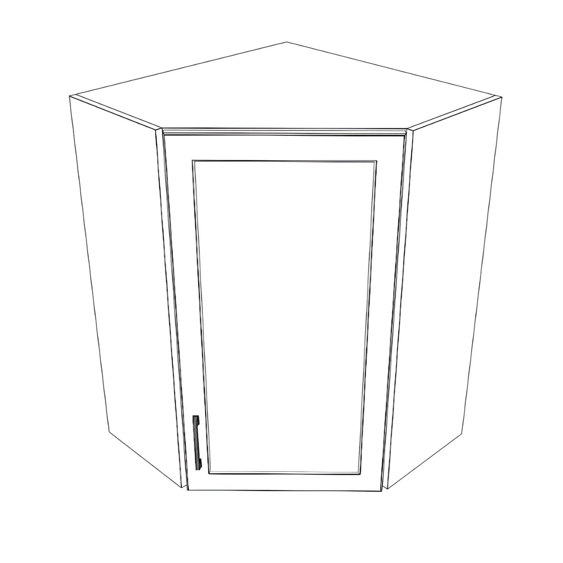 26x26" Wide x 36" High Corner Wall Cabinet - Thermofoil Doors - Image 3