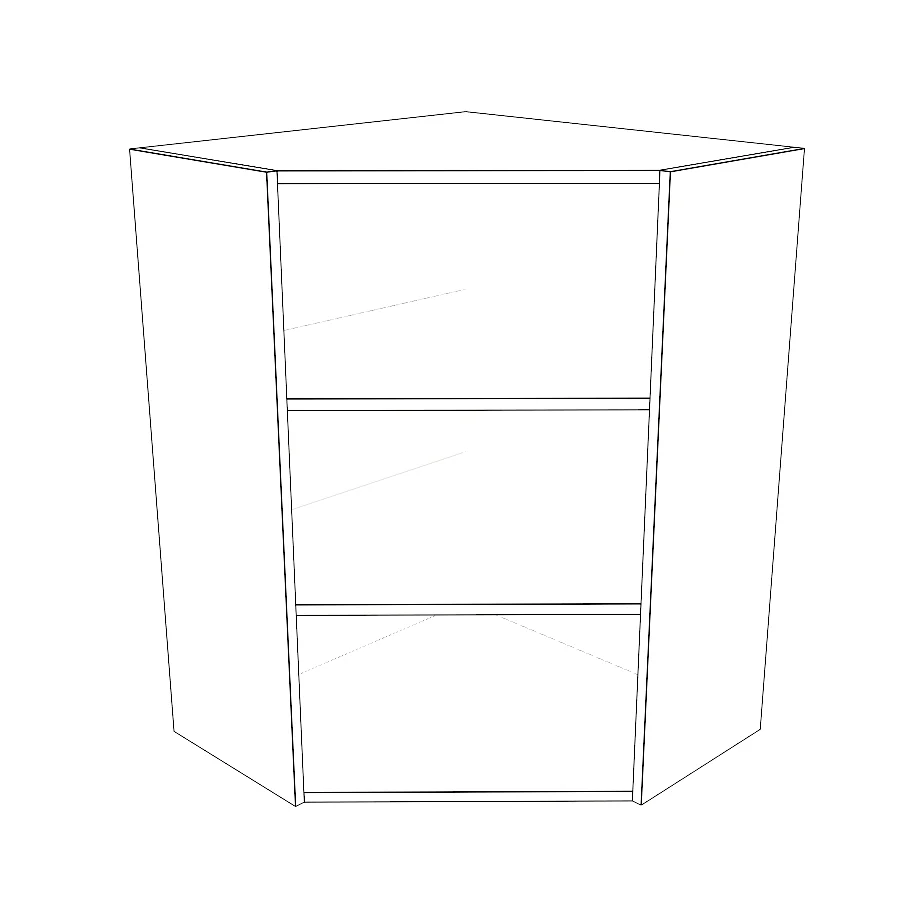 26x26" Wide x 36" High Corner Wall Cabinet - Thermofoil Doors - Image 4