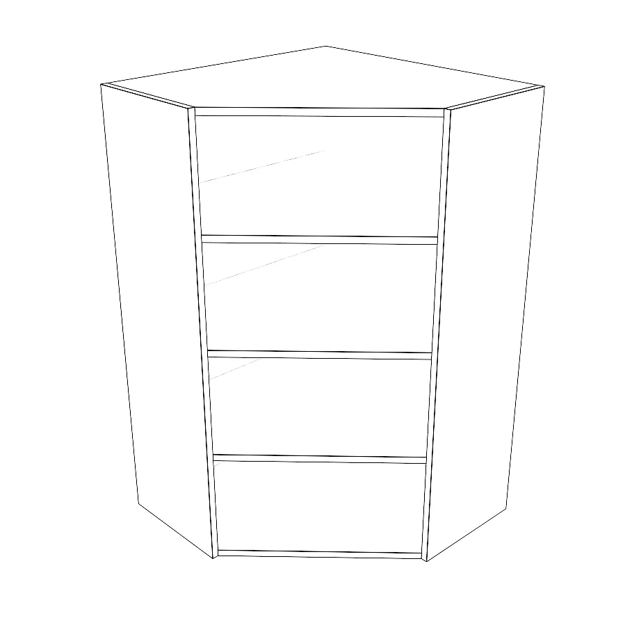 26x26" Wide x 42" High Corner Wall Cabinet - Thermofoil Doors - Image 4