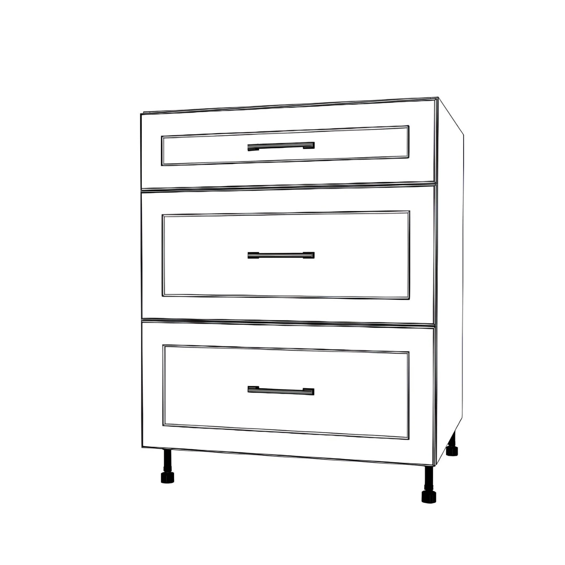 27" Wide Drawer Cabinet - Painted Doors