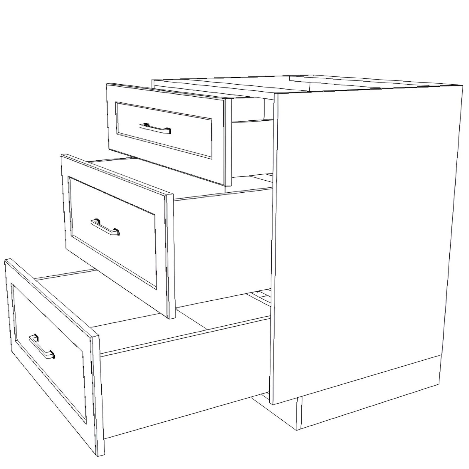 27" Wide Drawer Cabinet - Painted Doors - Image 6