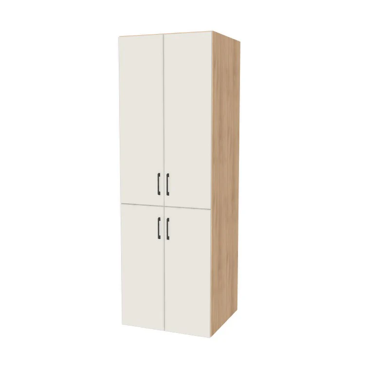 27" Wide Tall Pantry Cabinet - (Hardrock Maple Melamine Boxes - Flat Panel Doors) 24 D