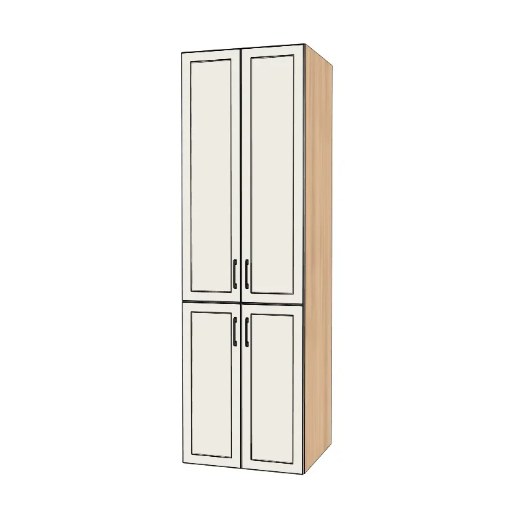 27" Wide Tall Pantry Cabinet - (Hardrock Maple Melamine Boxes - Painted Doors) 24 D