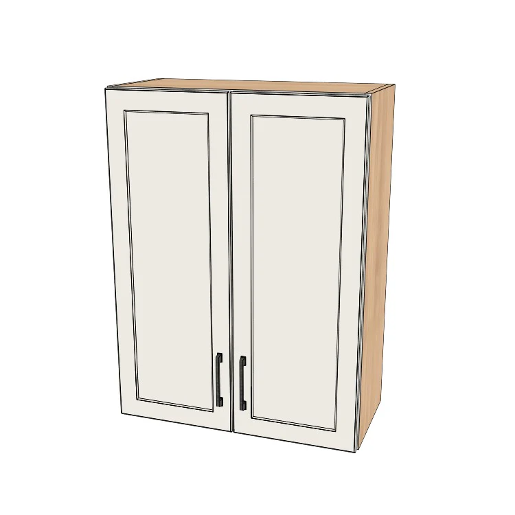 27" Wide x 36" High Wall Cabinet - (Hardrock Maple Melamine Boxes - Thermofoil Doors)