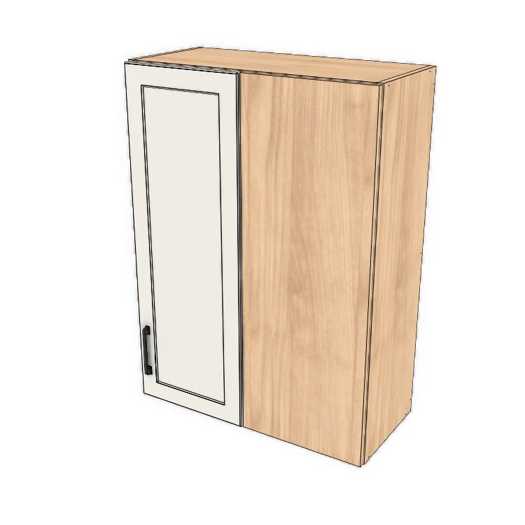 28" Wide 38" High Blind Corner Wall Cabinet - Door on Right/Left Side - (Hardrock Maple Melamine Boxes - Painted Doors) - Image 2
