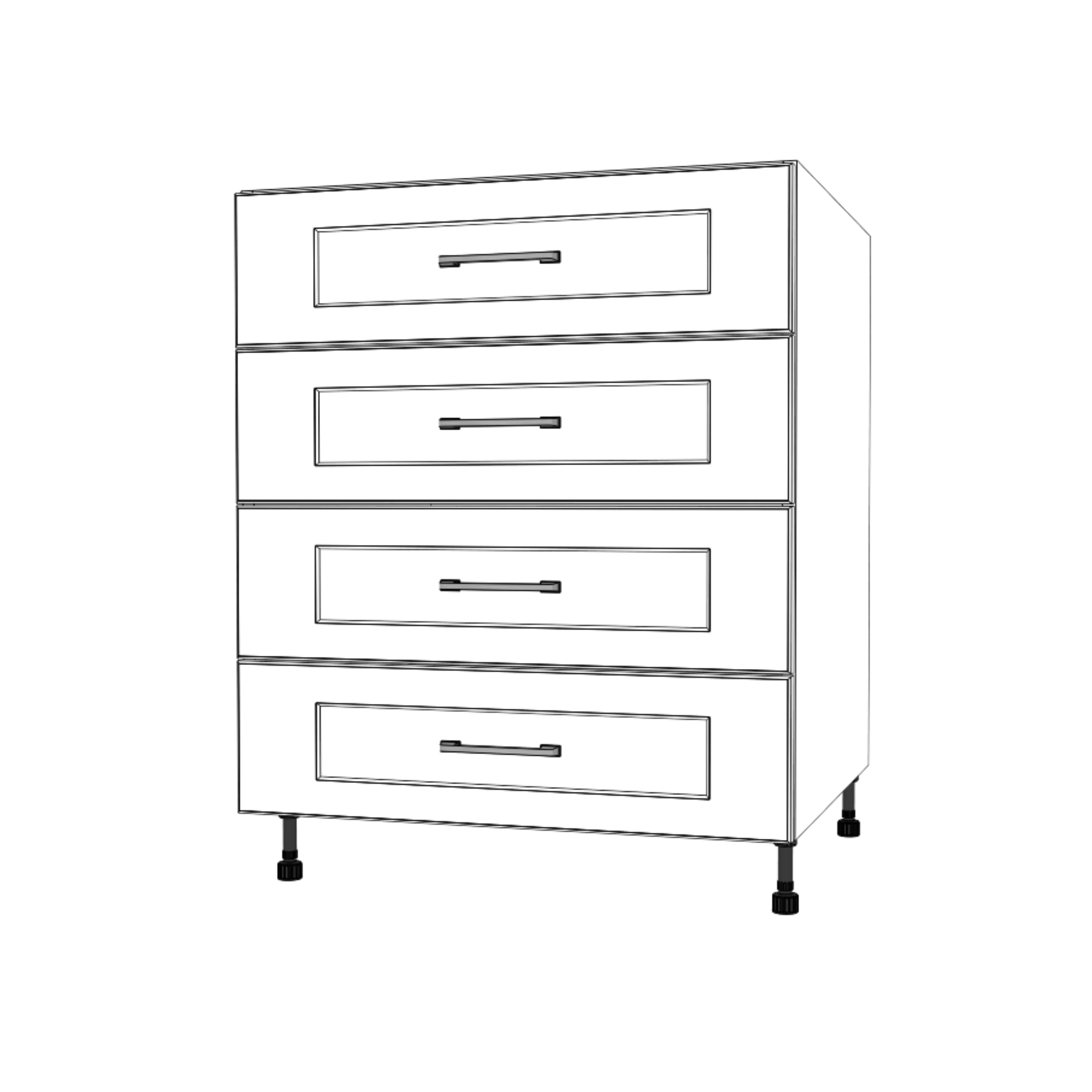 28" Wide Drawer Cabinet - Painted Doors - Image 3