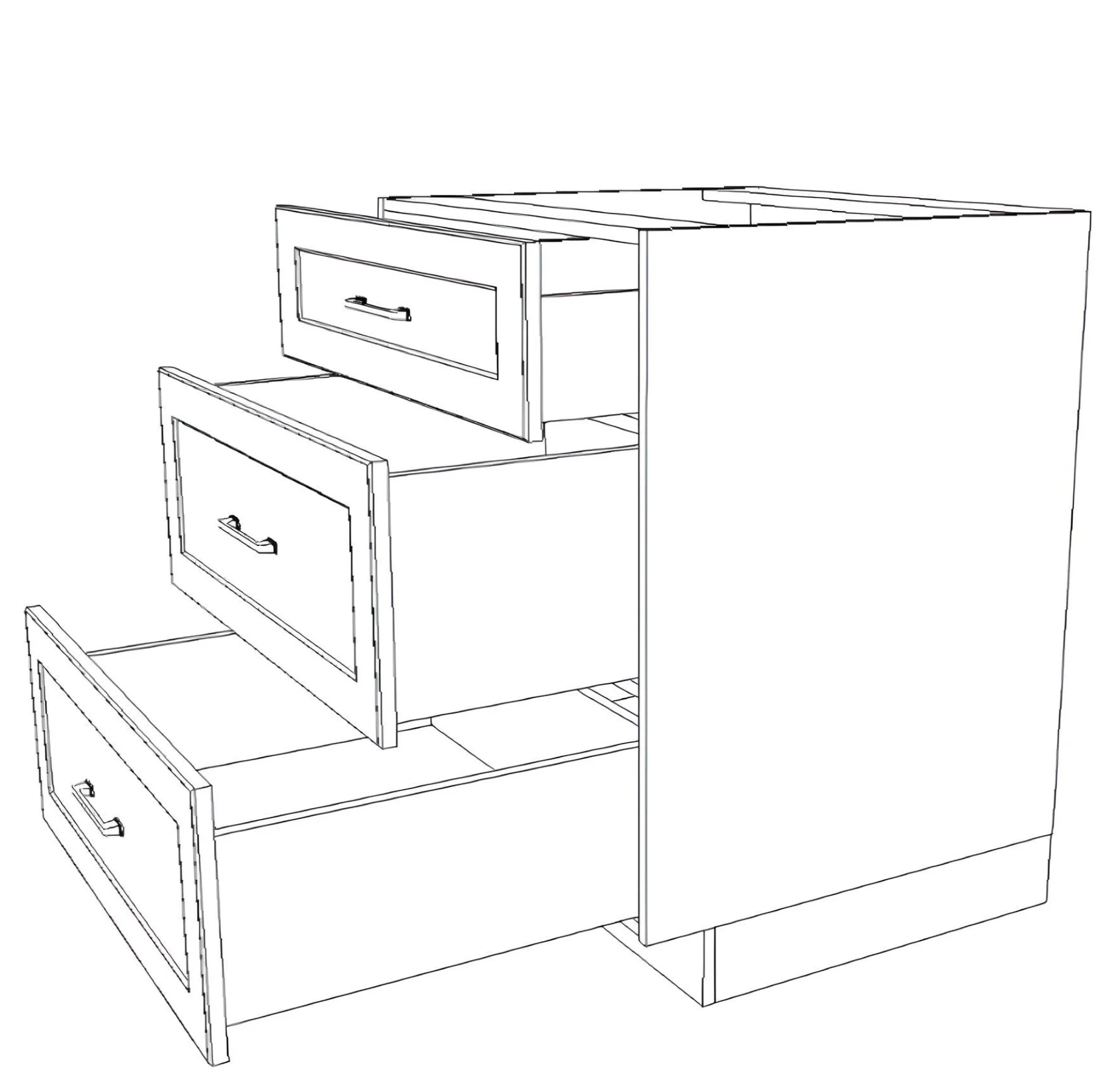 28" Wide Drawer Cabinet - Painted Doors - Image 6