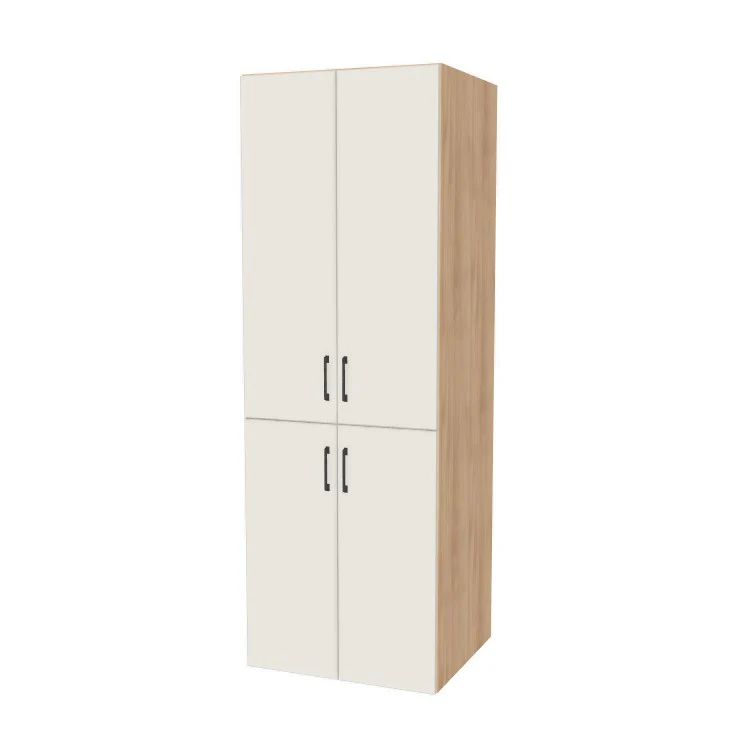 28" Wide Tall Pantry Cabinet - (Hardrock Maple Melamine Boxes - Flat Panel Doors) 24 D