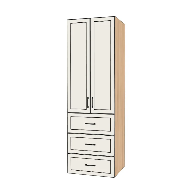 28" Wide Tall Pantry Cabinet with Drawer - (Ply Wood Boxes - Painted Doors) 24 D
