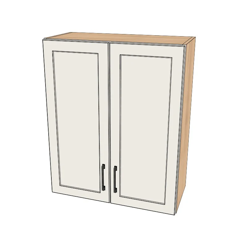 28" Wide x 34" High Wall Cabinet - (Hardrock Maple Melamine Boxes - Thermofoil Doors)
