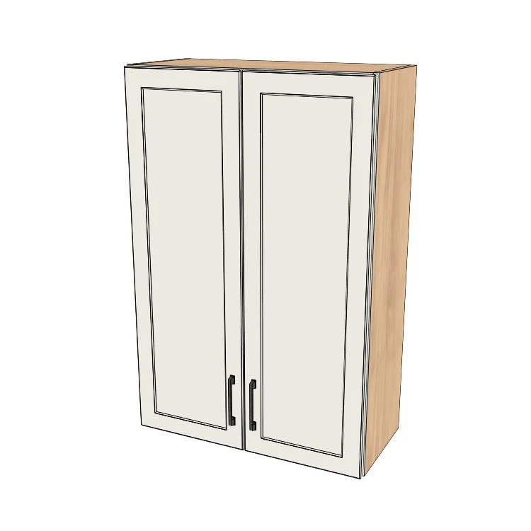 28" Wide x 42" High Wall Cabinet - (Hardrock Maple Melamine Boxes - Thermofoil Doors)