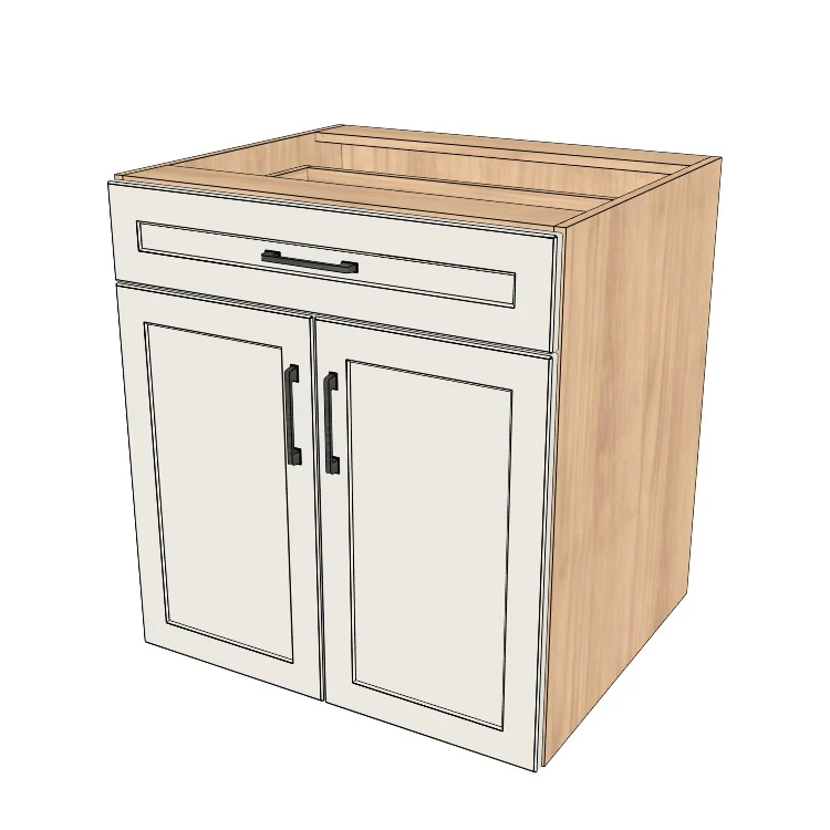 29" Wide Base Cabinet With Drawer On Top - (Ply Wood Boxes - Painted Doors)